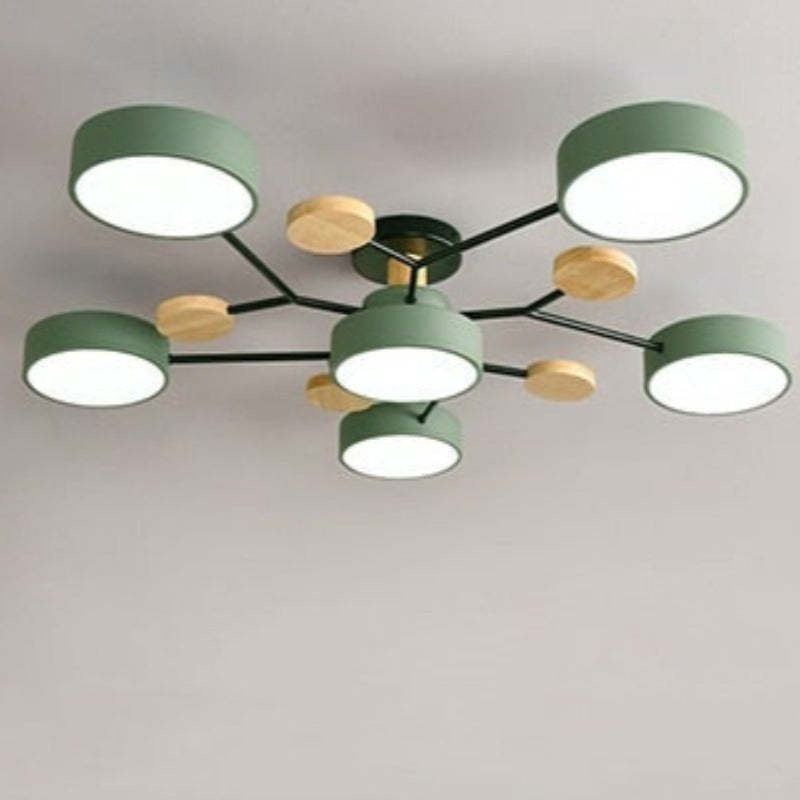 Living Room And Dining Area Ceiling Light Wooden Round